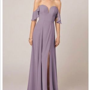 Sorella vita Romantic off the shoulder bridesmaid dress.